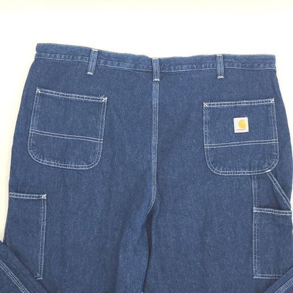 Carhartt Dungaree Fit Utility Blue Carpenter Jeans Workwear Men's 42x30 - Picture 8 of 13